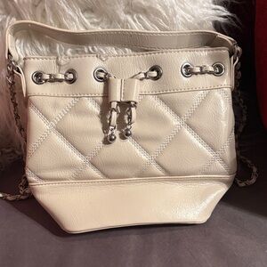 Chic Cream Quilted Crossbody Bag